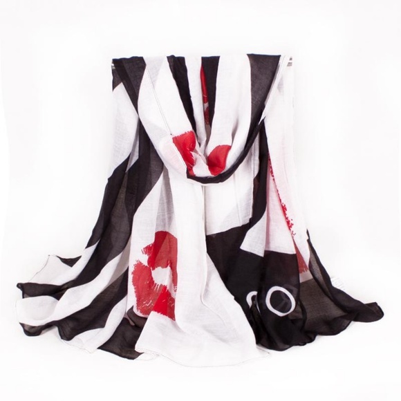 Accessories - LAST CHANCE THIS WEEK RED LIP SCARF